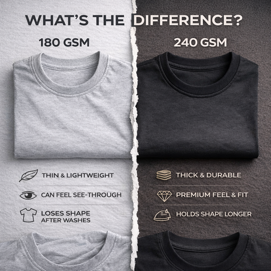 240 GSM vs 180 GSM T-Shirts – Which One is Better in 2026?