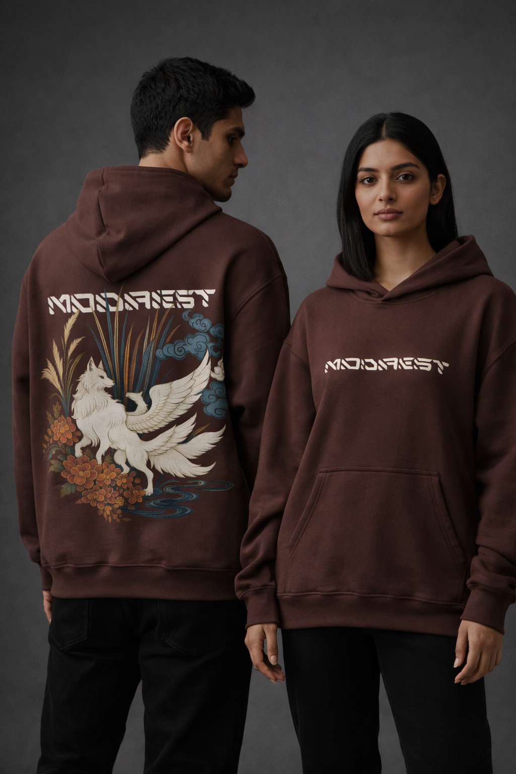 Foxy Oversized Hoodie - Brown