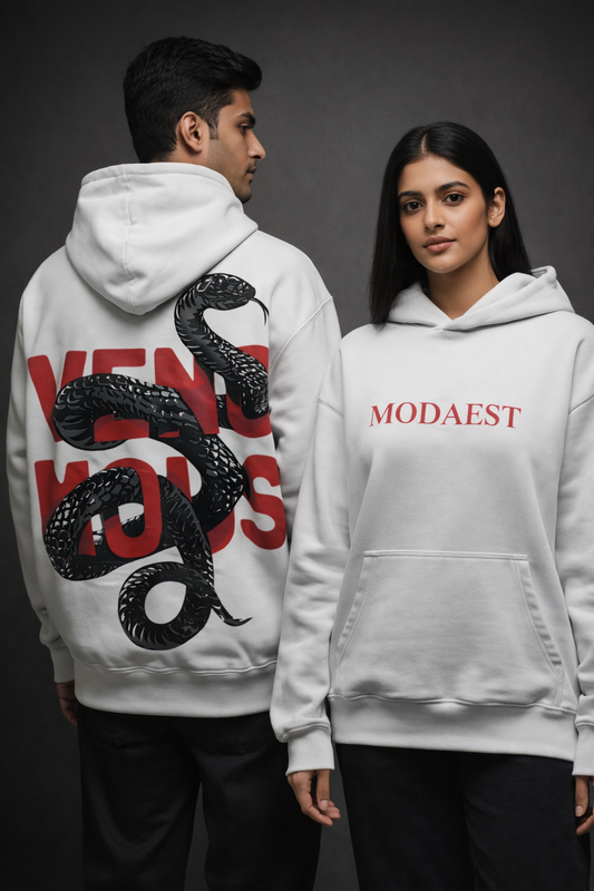 Venemous Oversized Hoodie - Offwhite (Puff Print)