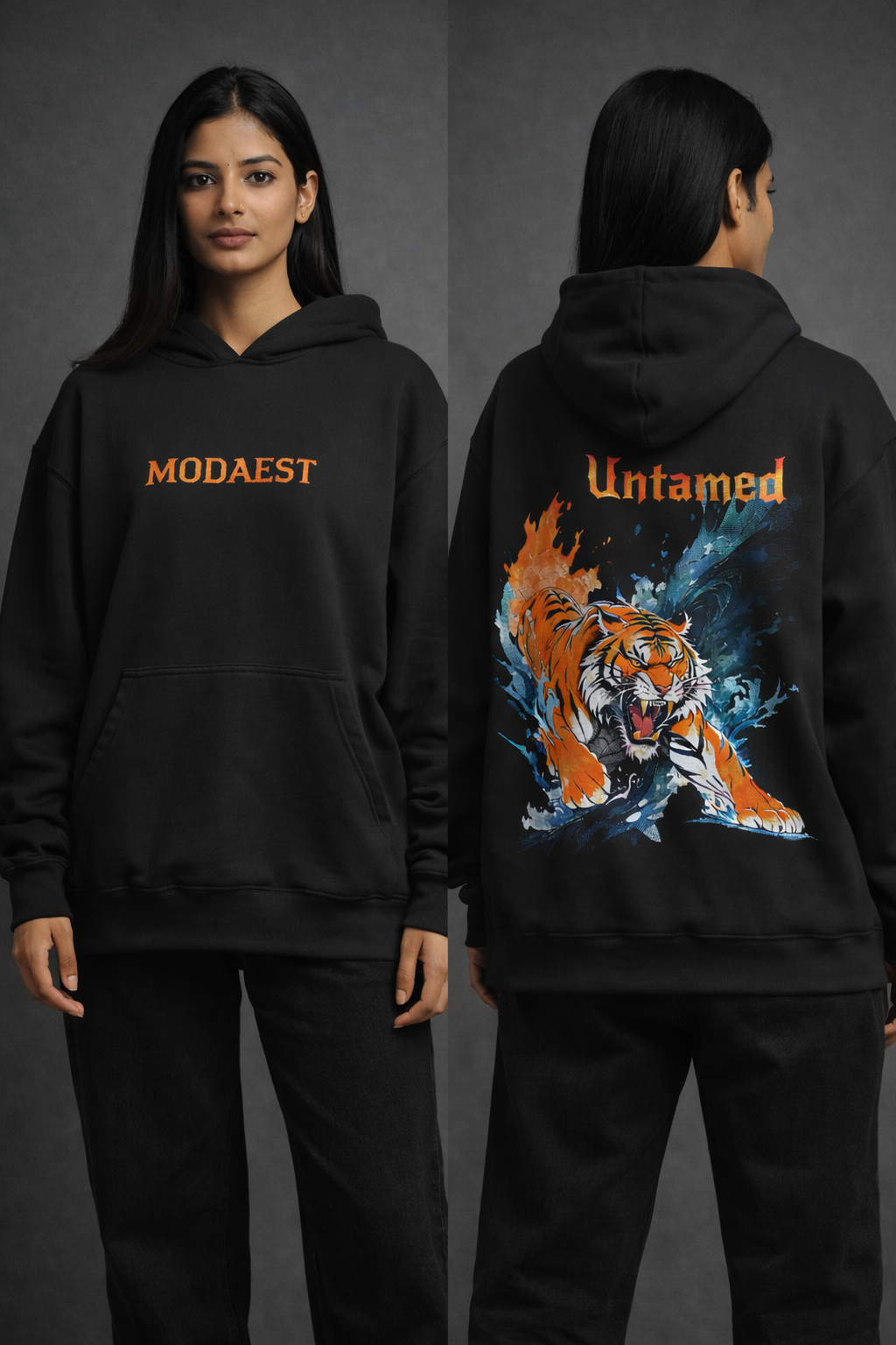 Untamed Oversized Hoodie - Black