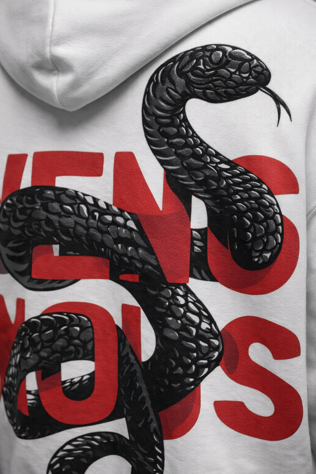 Venemous Oversized Hoodie - Offwhite (Puff Print)