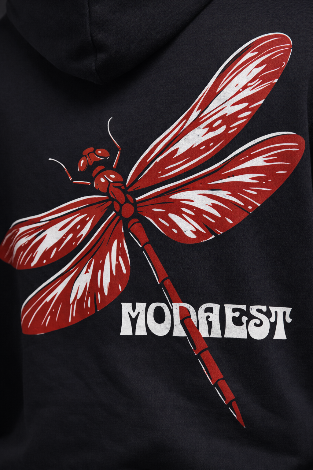 Dragonfly Oversized Hoodie - Black