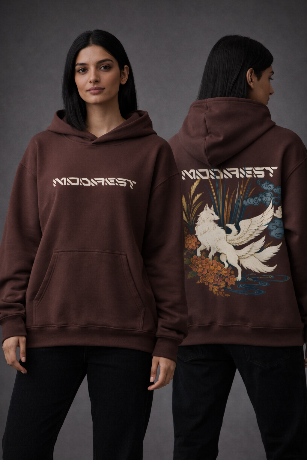 Foxy Oversized Hoodie - Brown