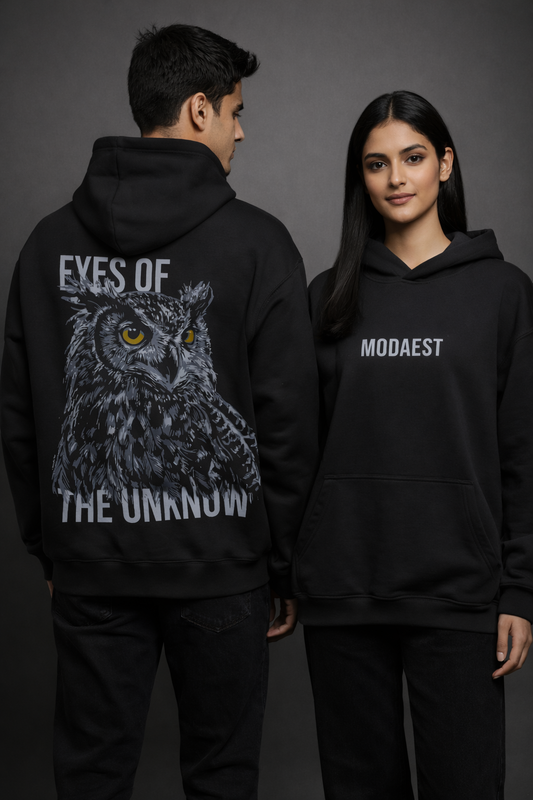 Eye of the Unknow Oversized Hoodie - Black
