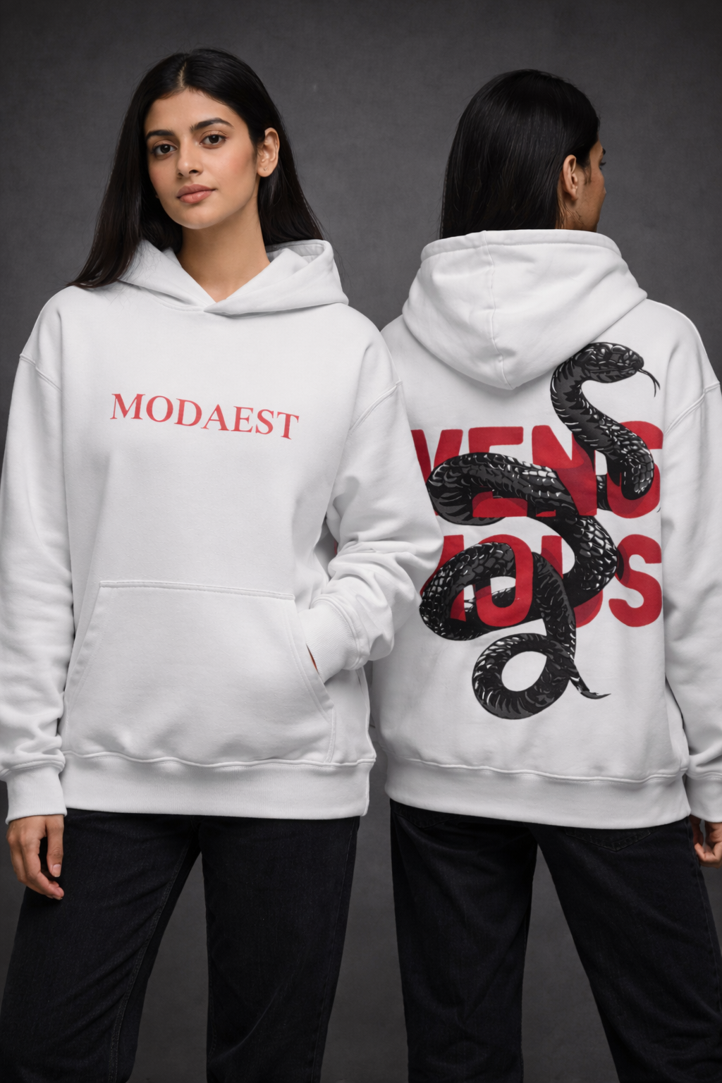 Venemous Oversized Hoodie - Offwhite (Puff Print)