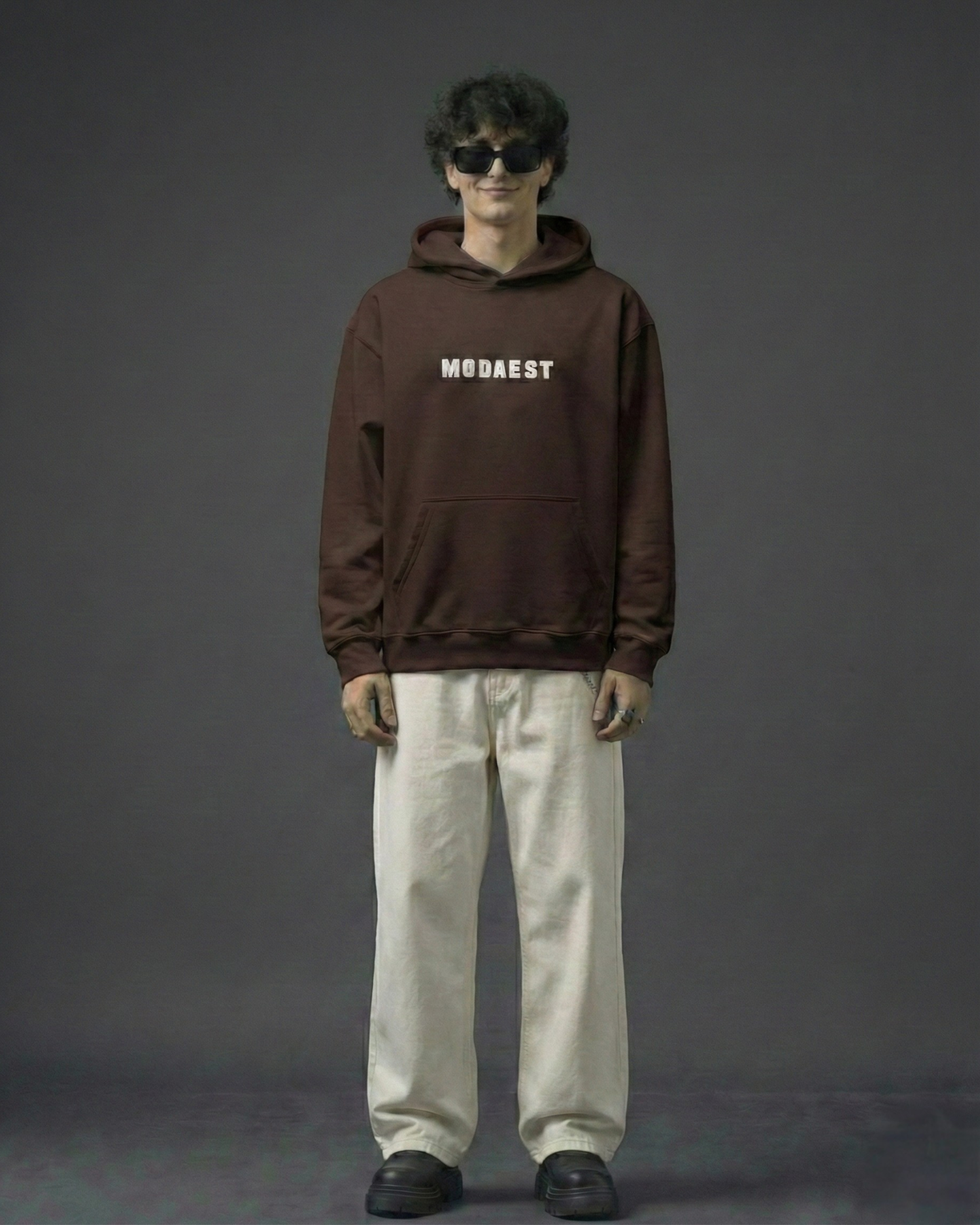 Essential Oversized Hoodie - Brown - Modaest