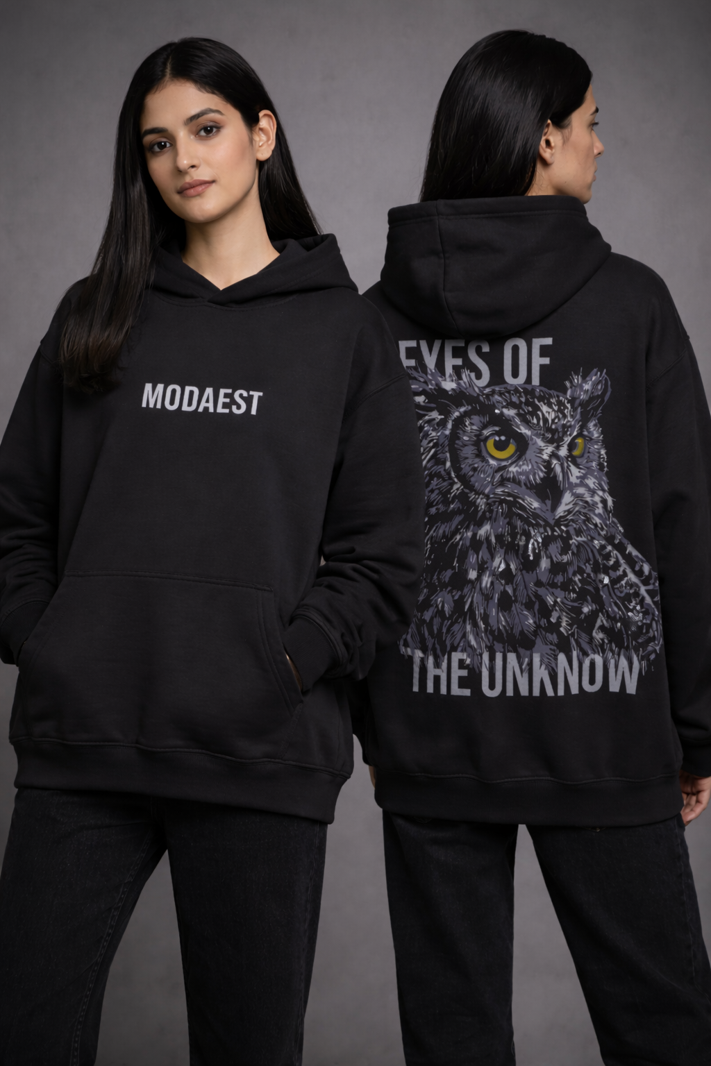Eye of the Unknow Oversized Hoodie - Black