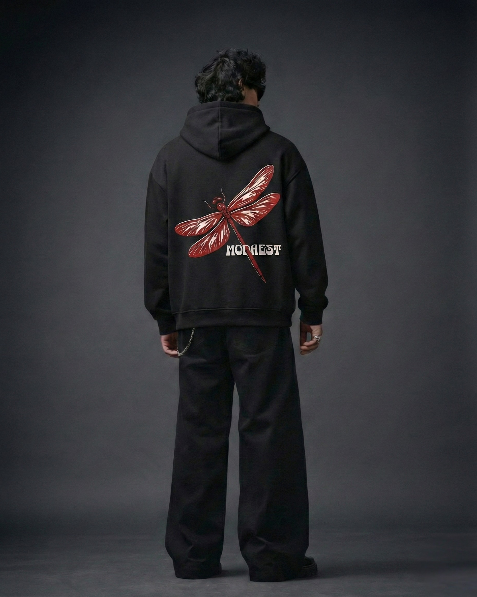 Dragonfly Oversized Hoodie - Black - Modaest