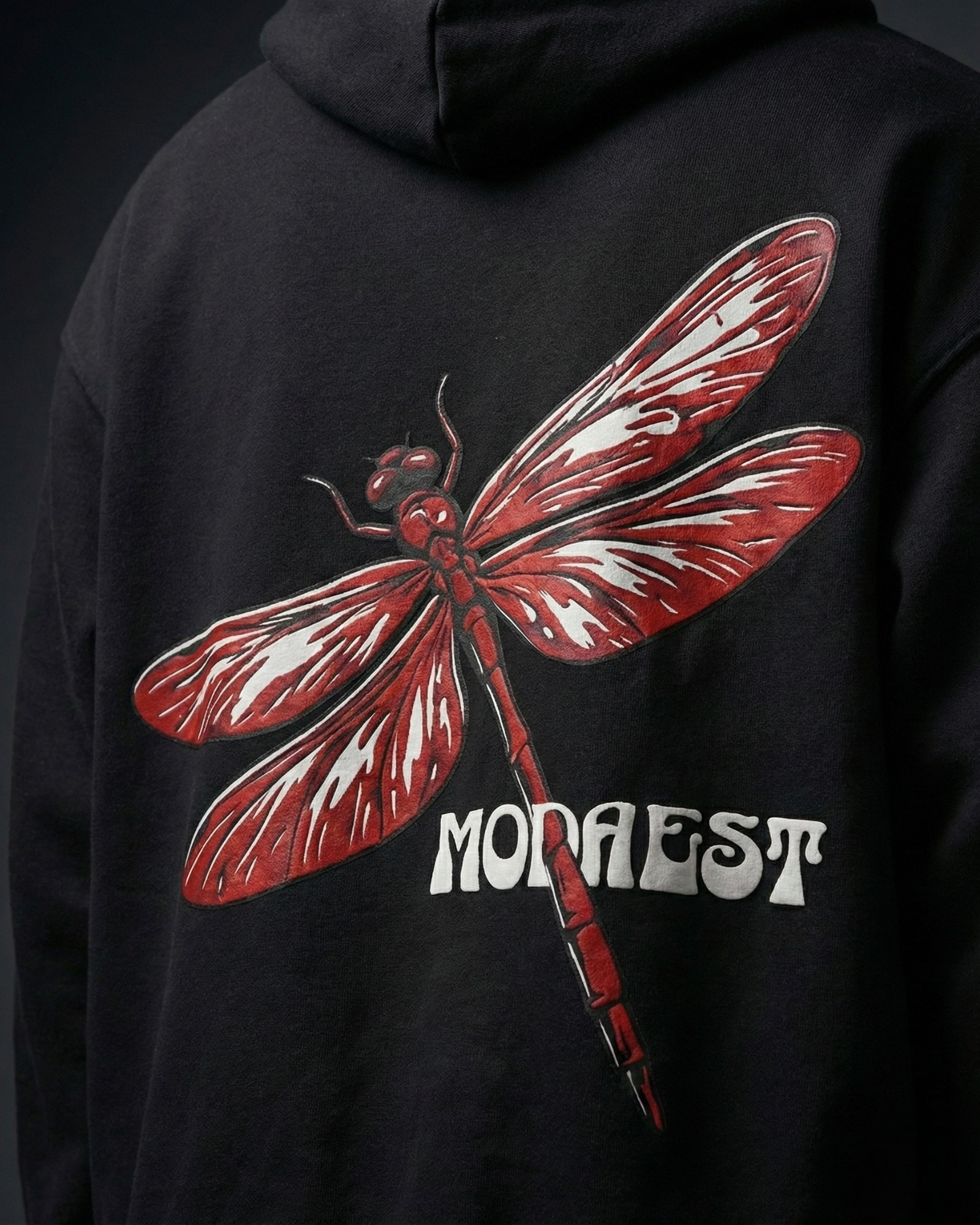 Dragonfly Oversized Hoodie - Black - Modaest