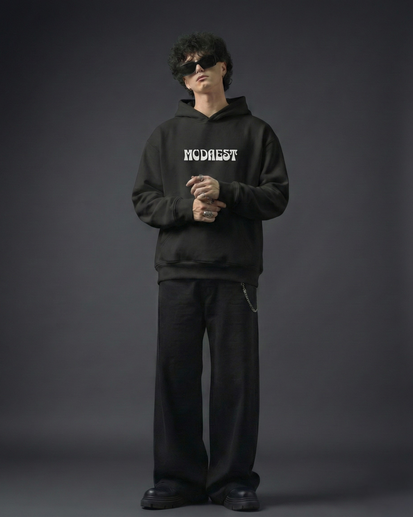 Dragonfly Oversized Hoodie - Black - Modaest