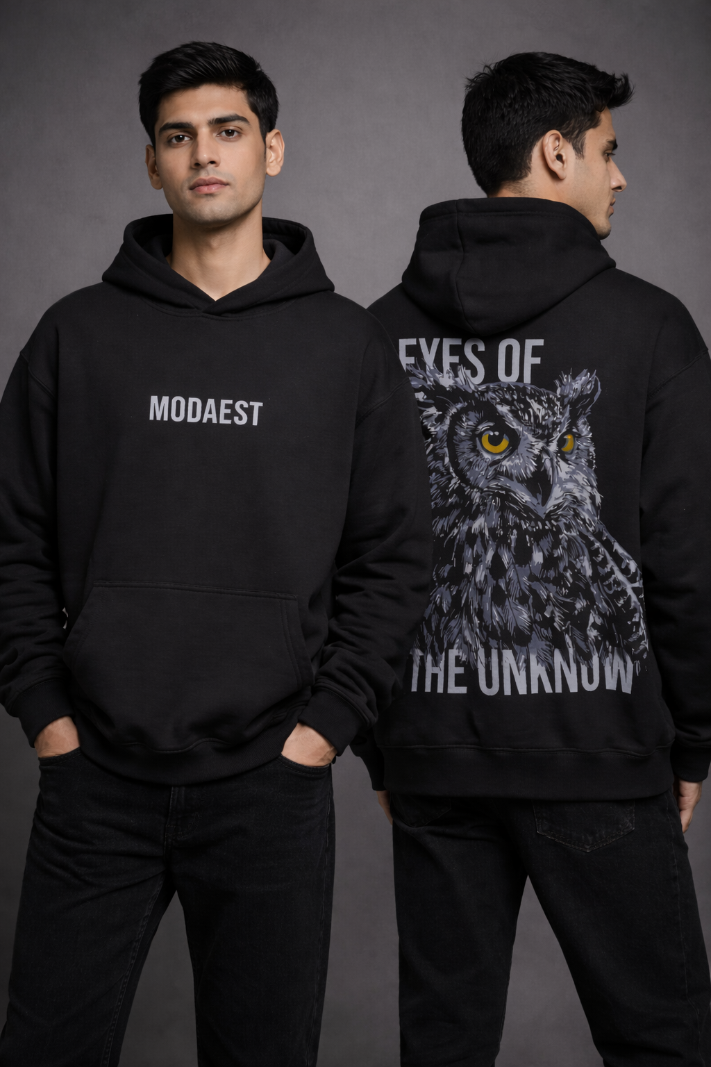 Eye of the Unknow Oversized Hoodie - Black