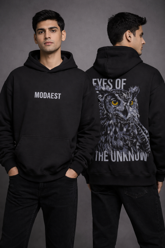 Eye of the Unknow Oversized Hoodie - Black