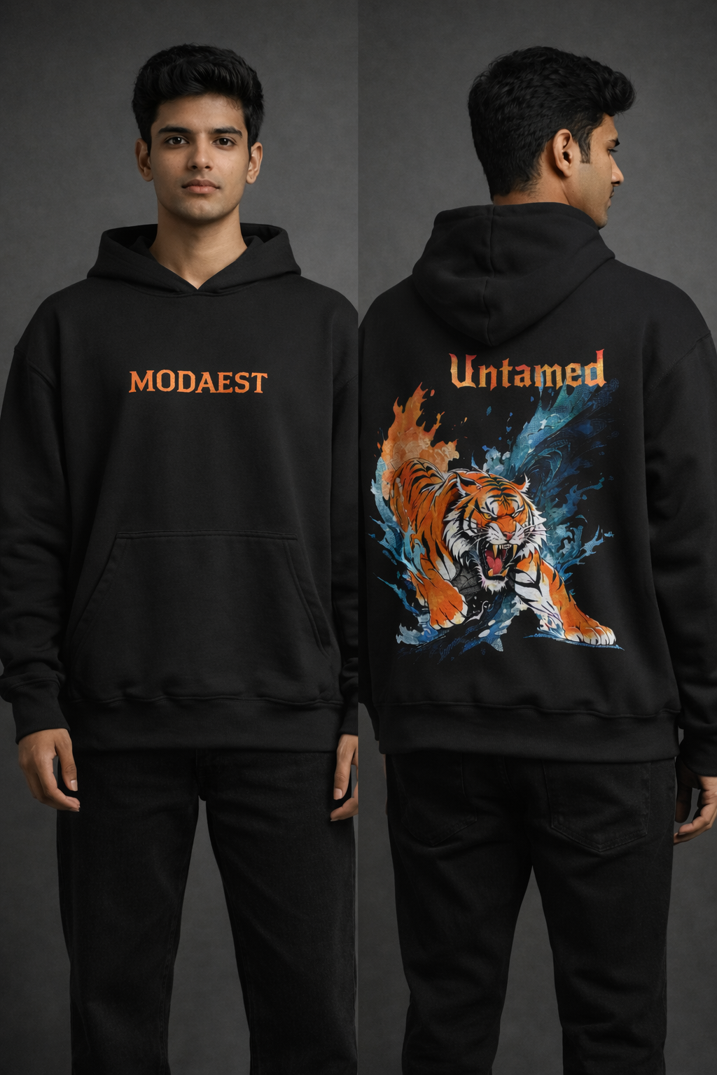 Untamed Oversized Hoodie - Black