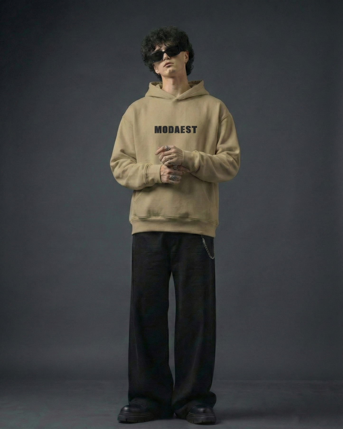 Essential Oversized Hoodie - Beige - Modaest