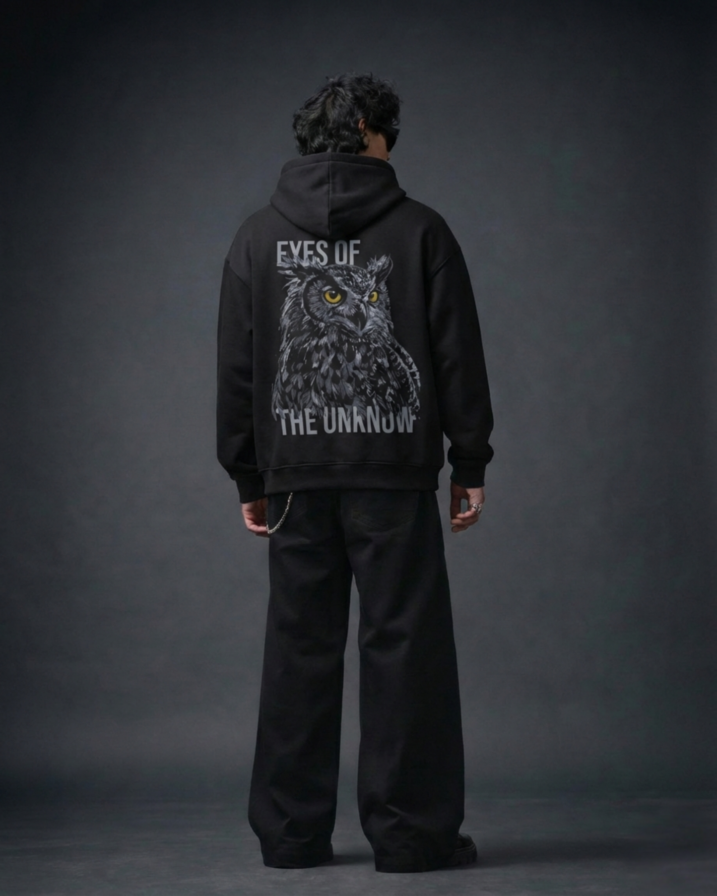 Eye of the Unknow Oversized Hoodie - Black - Modaest