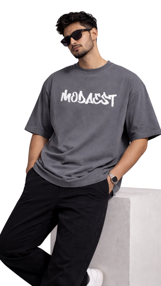 Trapped Oversized Tshirt - Charcoal Grey