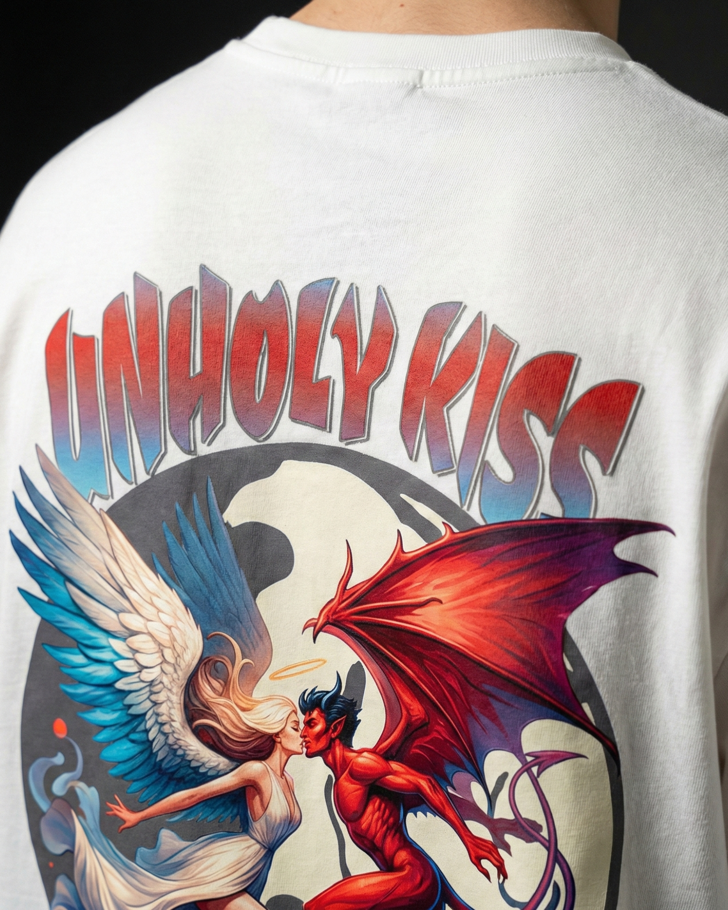 Unholy Kiss Oversized Tshirt - White