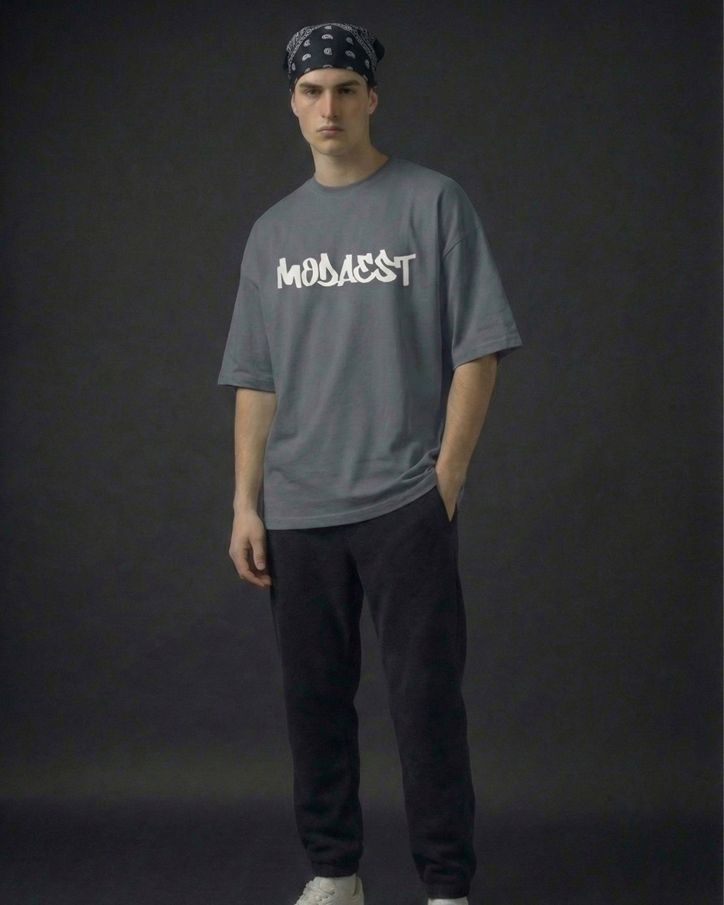 Trapped Oversized Tshirt - Charcoal Grey