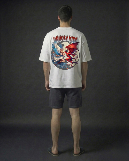 Unholy Kiss Oversized Tshirt - White