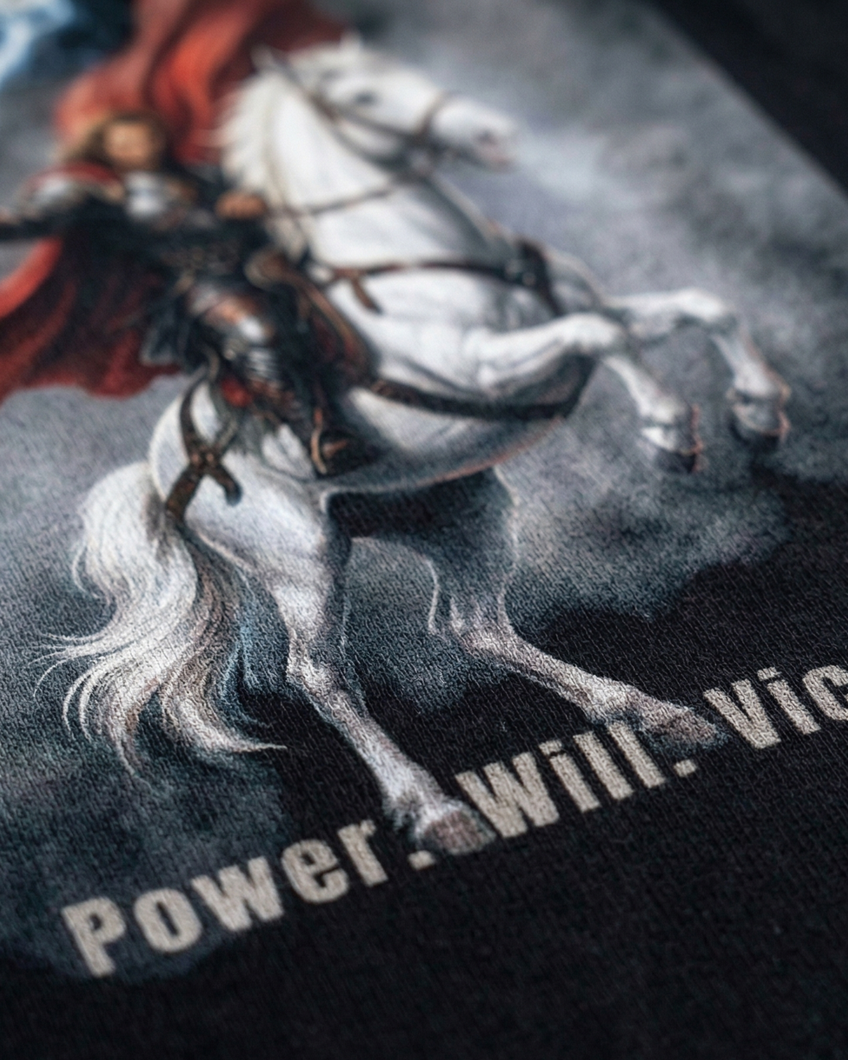 Modaest Conqueror oversized T-shirt with bold graphic design, relaxed fit, and casual streetwear style.