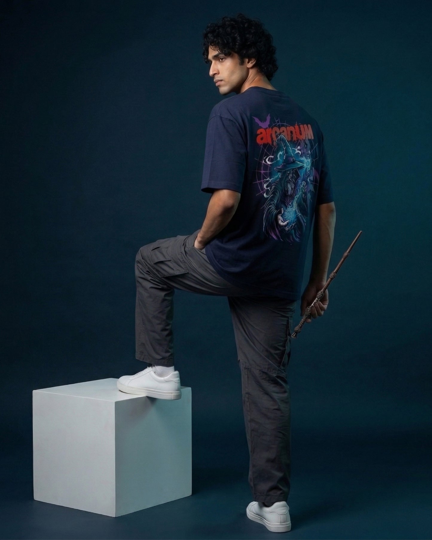 Modaest Arcanum oversized T-shirt featuring a relaxed fit with a bold graphic design on soft fabric.