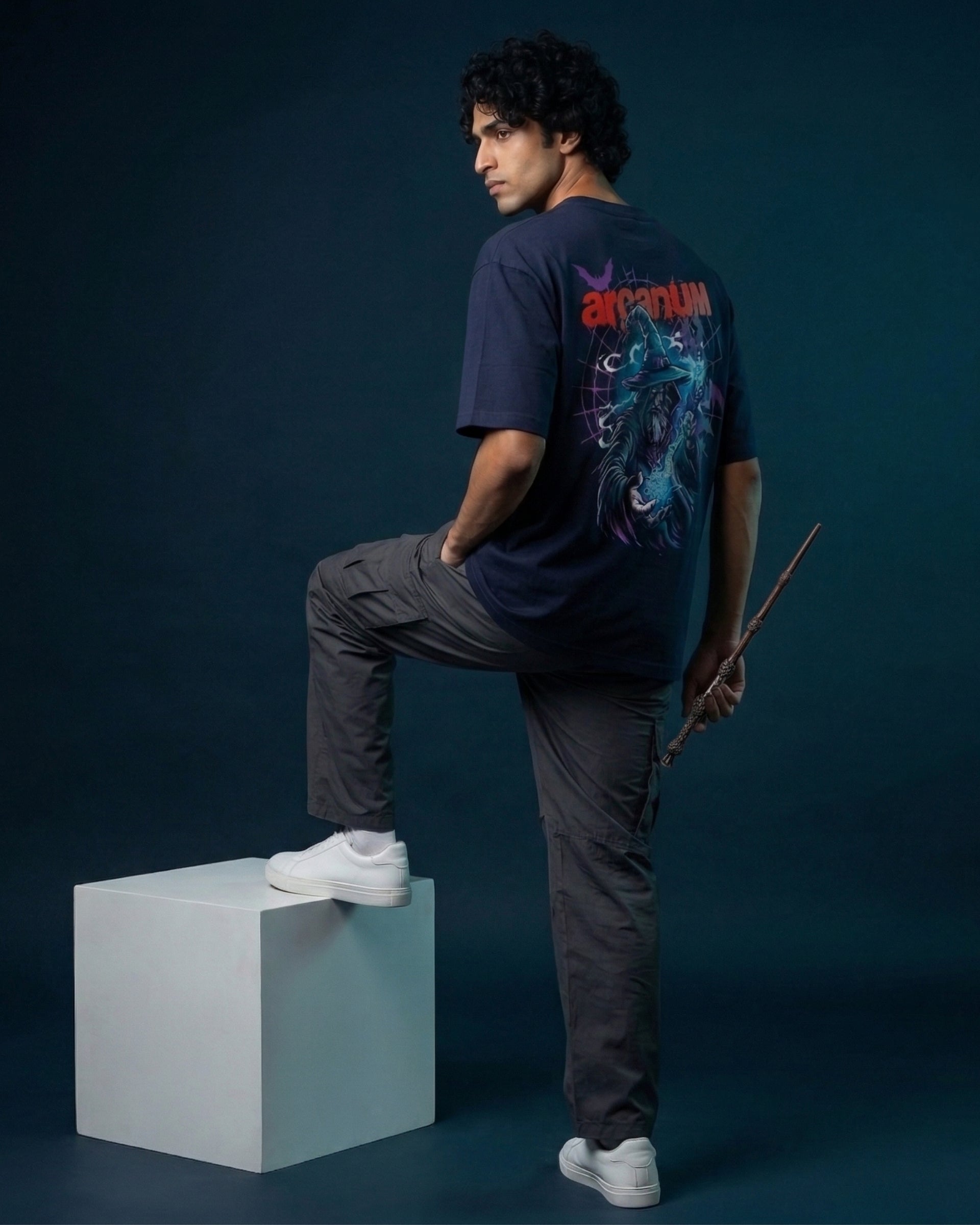 Modaest Arcanum oversized T-shirt featuring a relaxed fit with a bold graphic design on soft fabric.