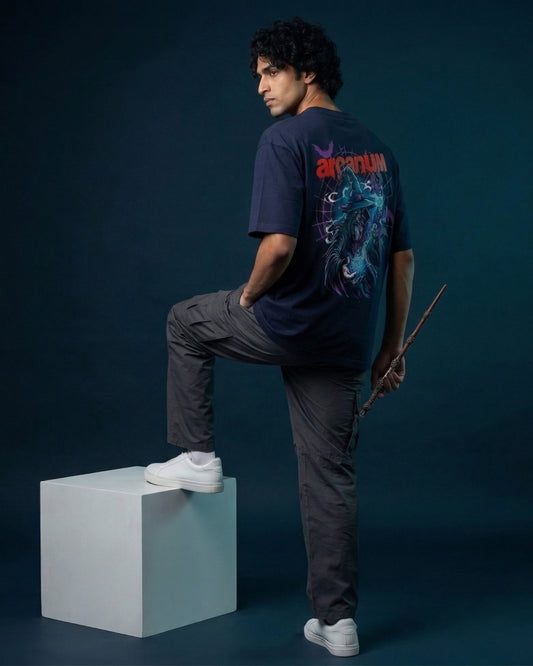 Modaest Arcanum oversized T-shirt featuring a relaxed fit with a bold graphic design on soft fabric.