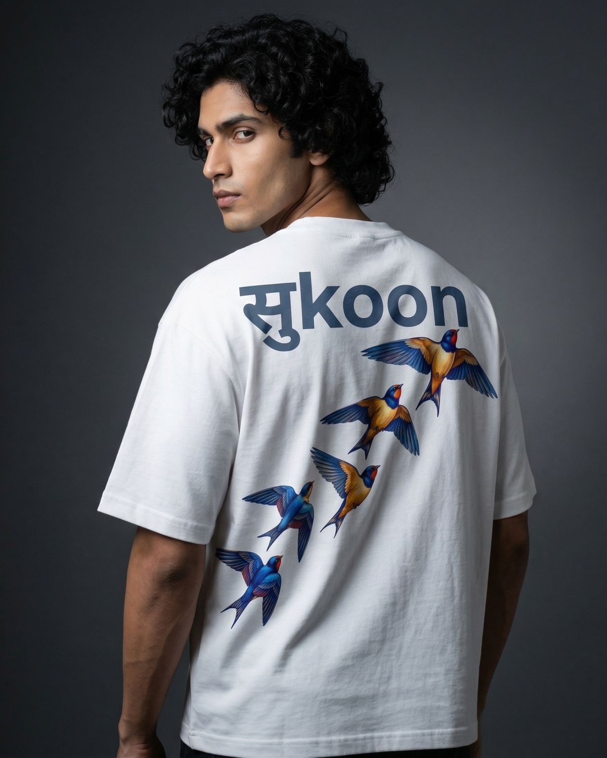 Modaest Sukoon oversized T-shirt in soft fabric, featuring a relaxed fit and stylish design, perfect for casual wear.