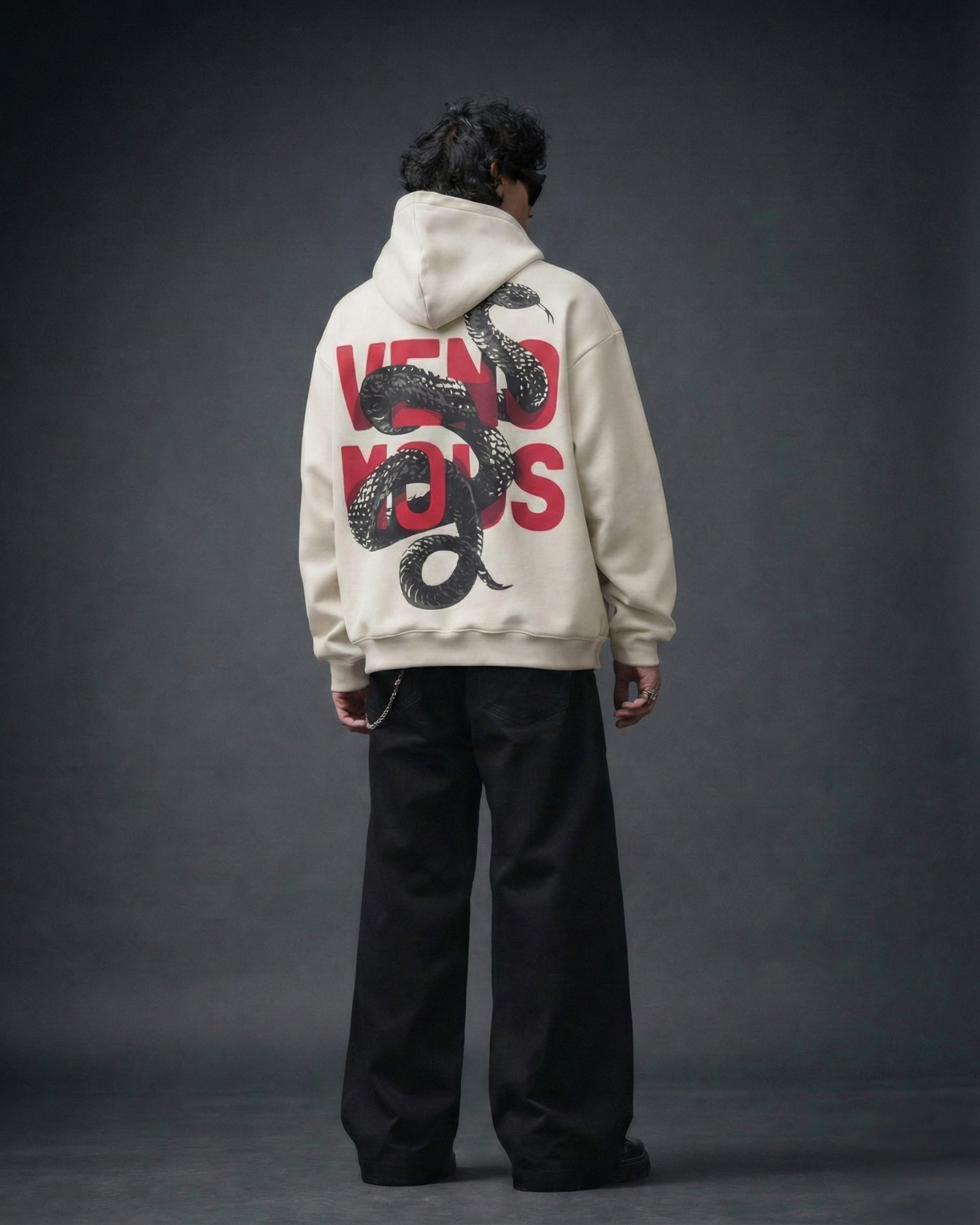 Venemous Oversized Hoodie - Offwhite (Puff Print) - Modaest