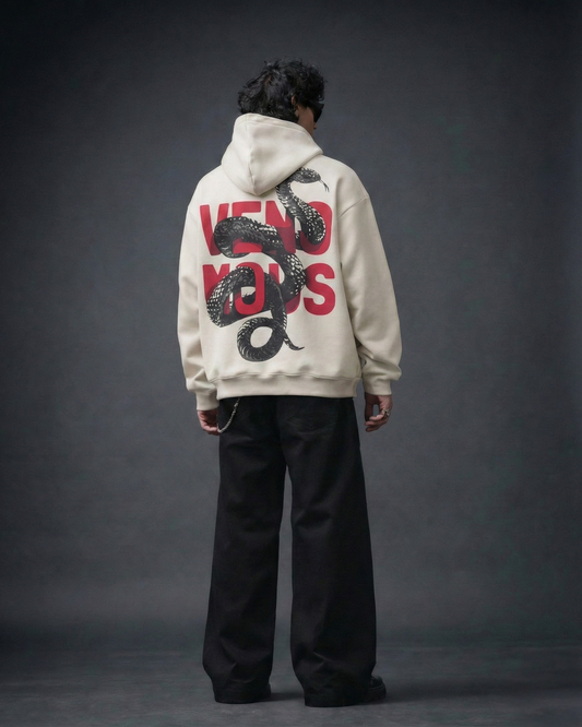 Venemous Oversized Hoodie - Offwhite (Puff Print)