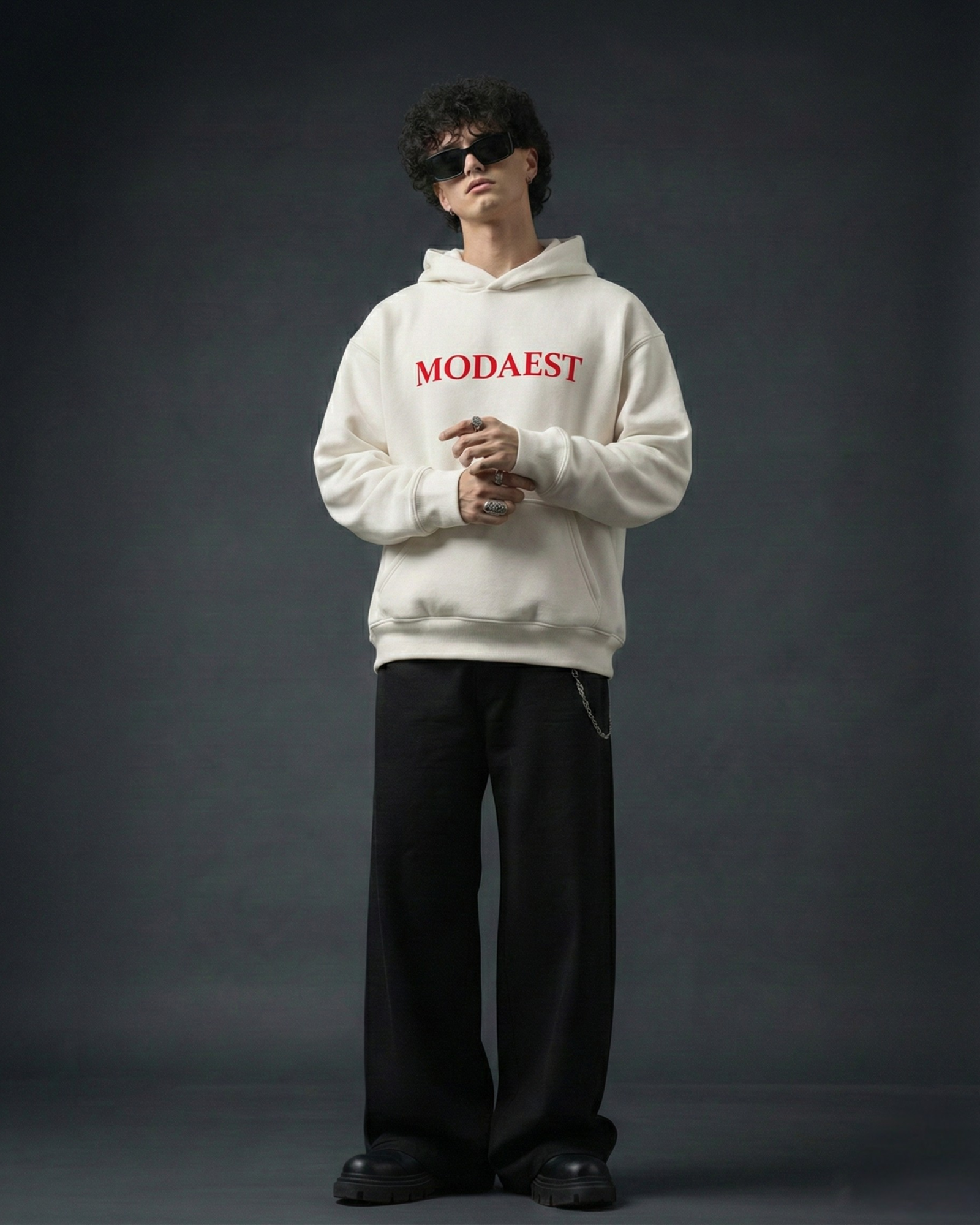 Venemous Oversized Hoodie - Offwhite (Puff Print) - Modaest