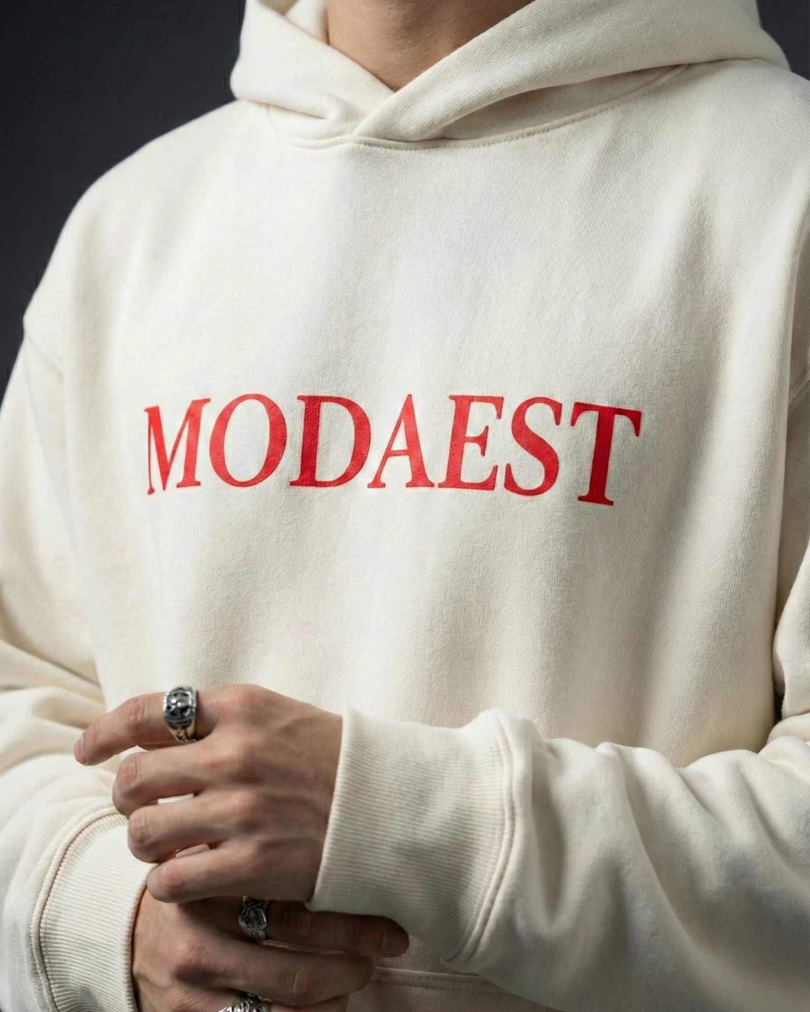 Venemous Oversized Hoodie - Offwhite (Puff Print) - Modaest