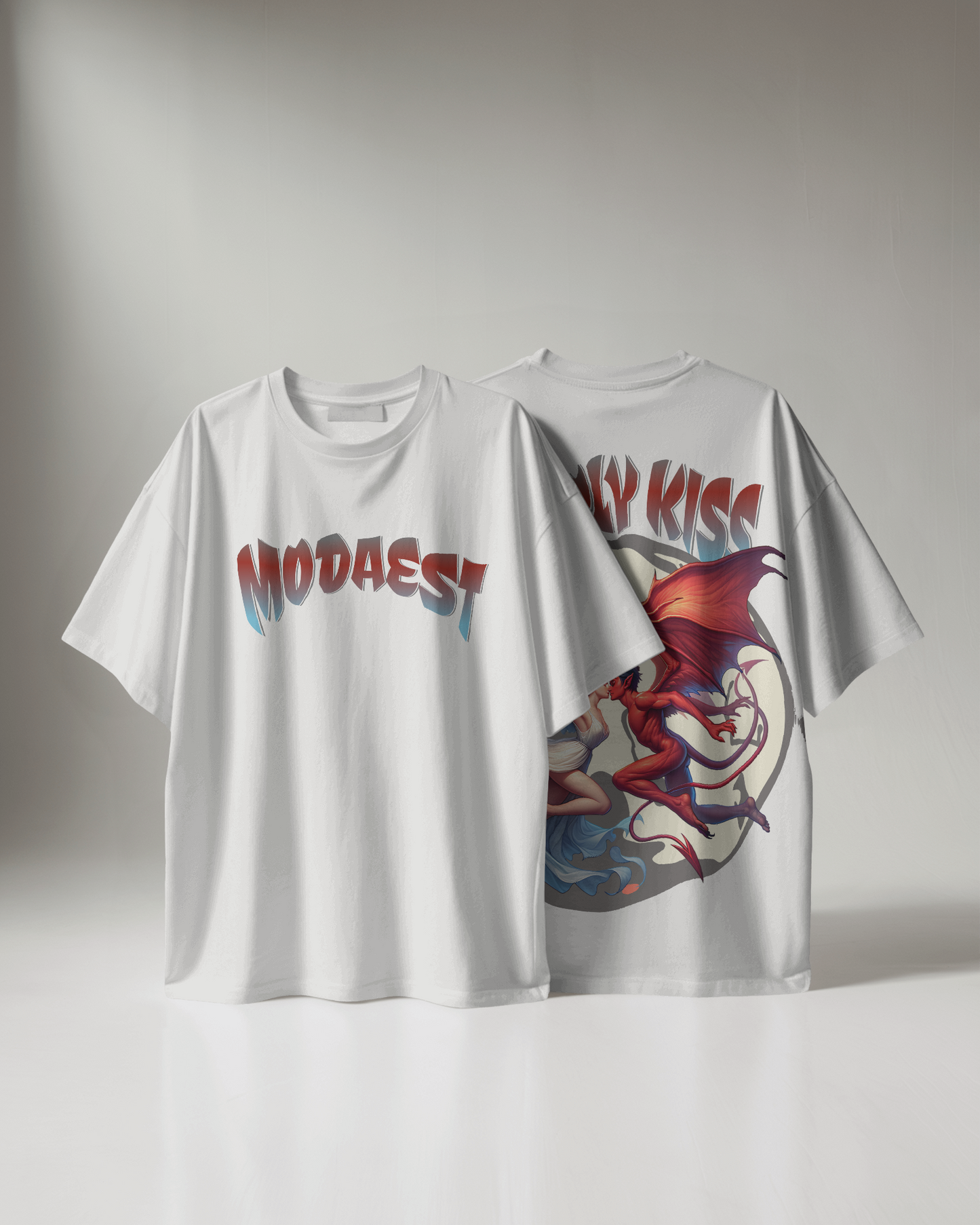 Unholy Kiss Oversized Tshirt - White